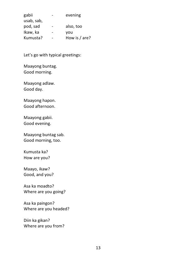 Cebuano Crash Course