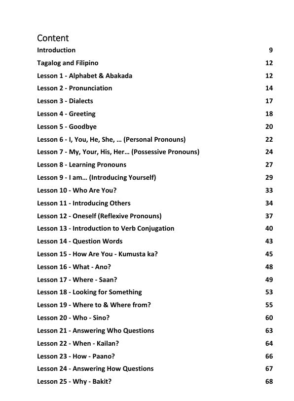 TAGALOG & FILIPINO